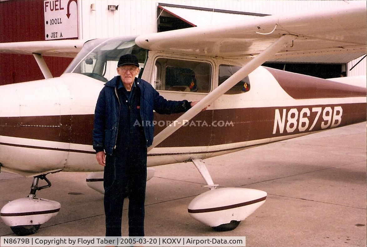 N8679B, 1957 Cessna 172 C/N 36379, With her proud owner Gary, March 2005. Gary loved to fly in on Sunday mornings I miss his radio calls and he was a proud man and WW2 veteran.