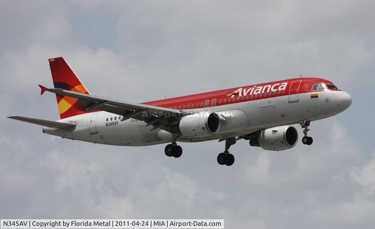 N345AV, Airbus A320-214 C/N 4345, Avianca A320