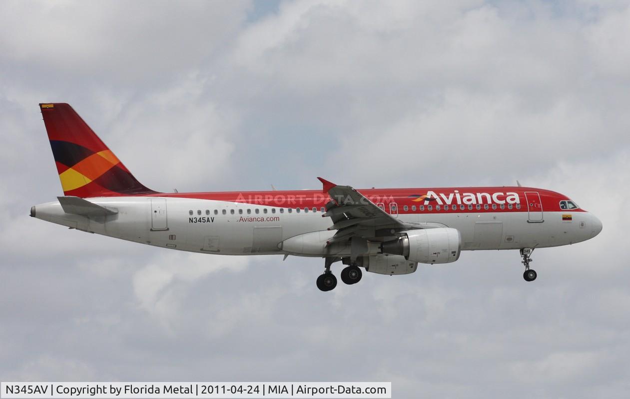 N345AV, Airbus A320-214 C/N 4345, Avianca A320