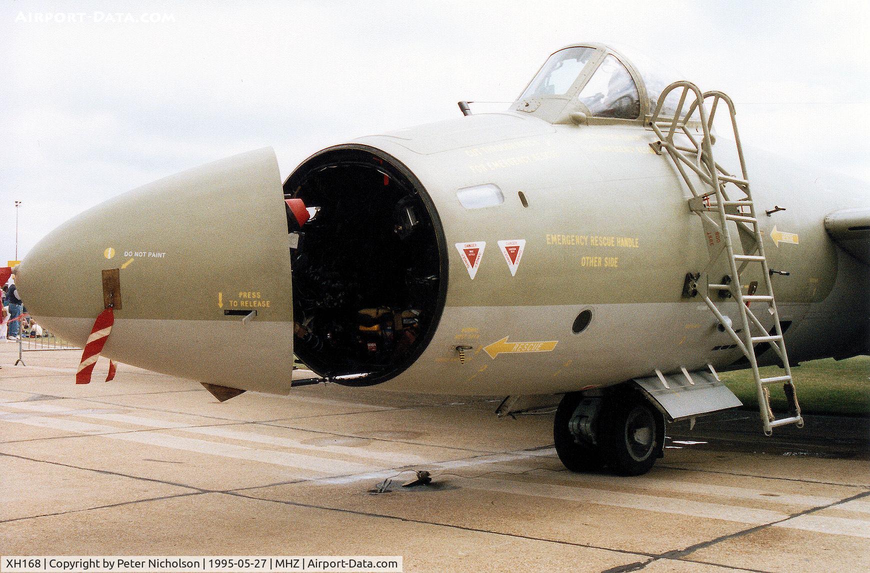 XH168, 1960 English Electric Canberra PR.9 C/N SH1732, Canberra PR.9 of 39[1 PRU] Squadron at RAF Wyton on display at the 1995 RAF Mildenhall Air Fete.