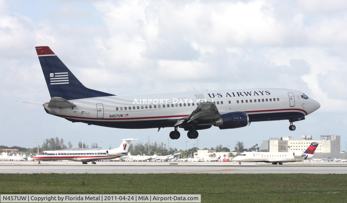 N457UW, 1991 Boeing 737-4B7 C/N 25021, US Airways 737-400