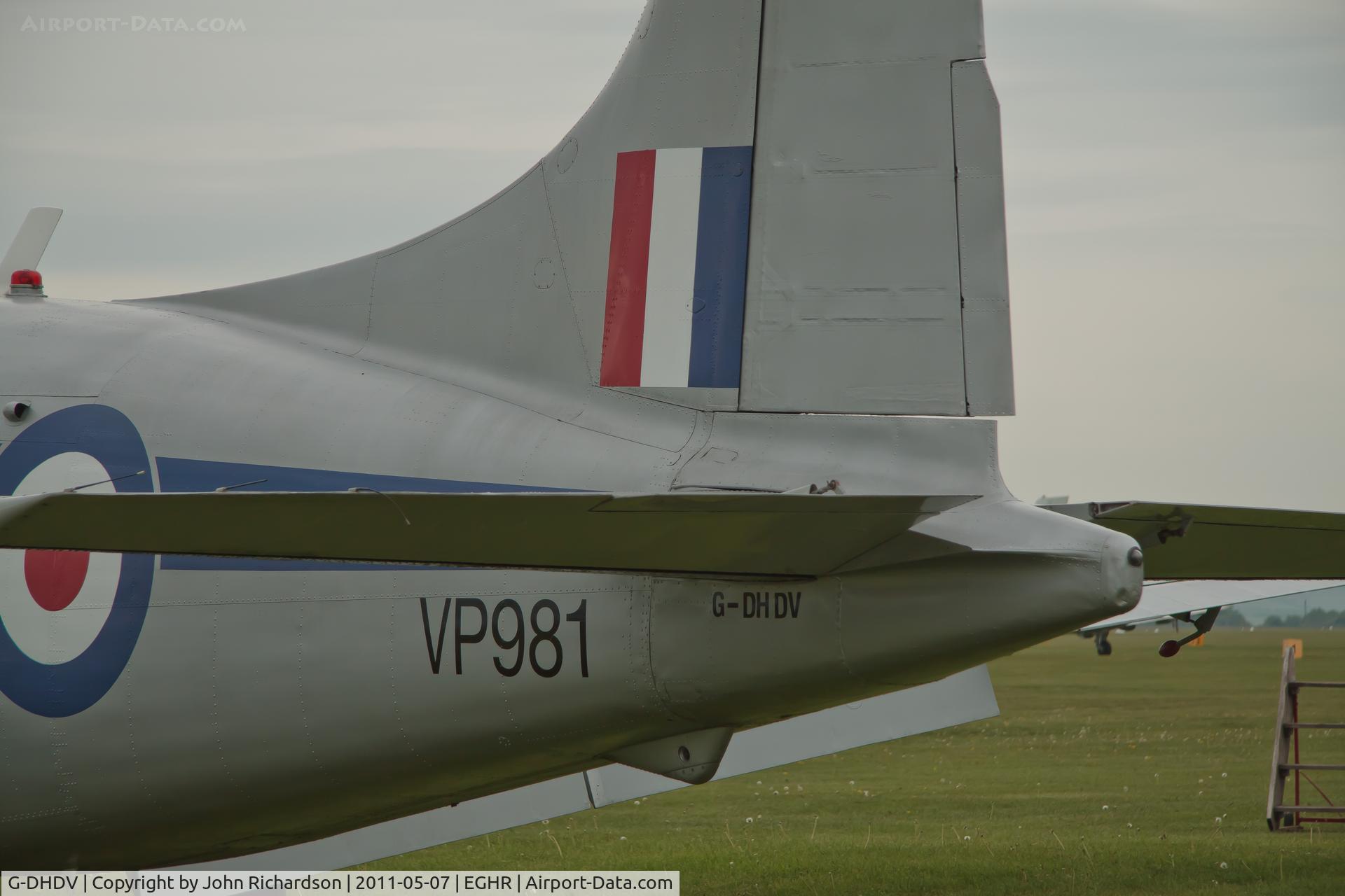 G-DHDV, De Havilland DH-104 Devon C.2 C/N 04205, Shot of tail to show G-DHDV and VP981