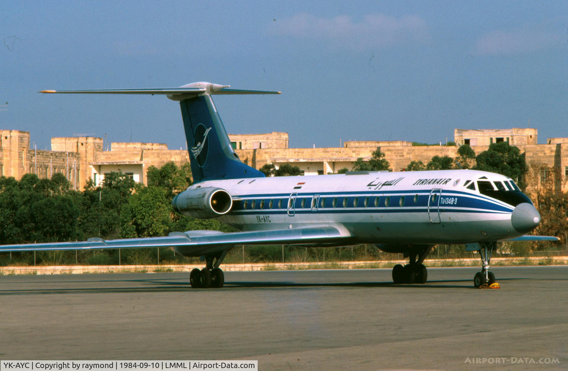 YK-AYC, 1982 Tupolev Tu-134B-3 C/N 63989, Tu134 YK-AYC Syrianair