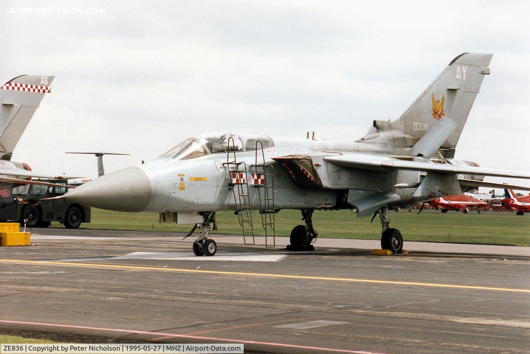 ZE836, 1988 Panavia Tornado F.3 C/N 728/AS080/3331, Tornado F.3 of 56[Reserve] Squadron at RAF Coningsby on the flight-line at the 1995 RAF Mildenhall Air Fete.