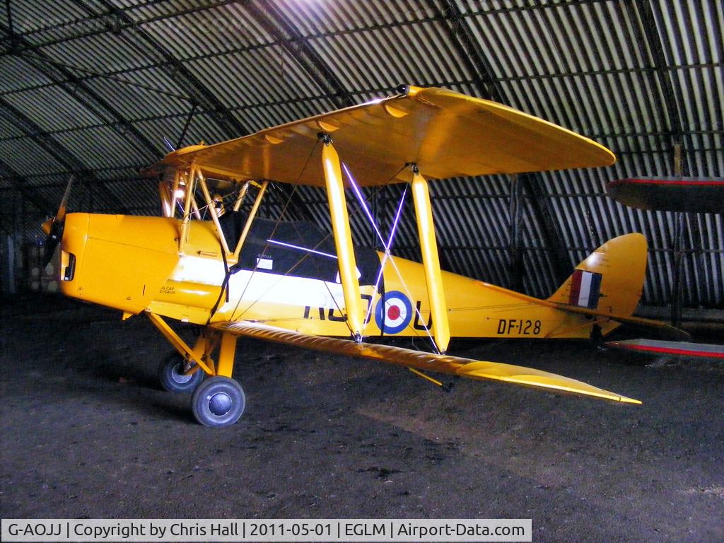G-AOJJ, 1942 De Havilland DH-82A Tiger Moth II C/N 85877, wearing its former RAF id DF128