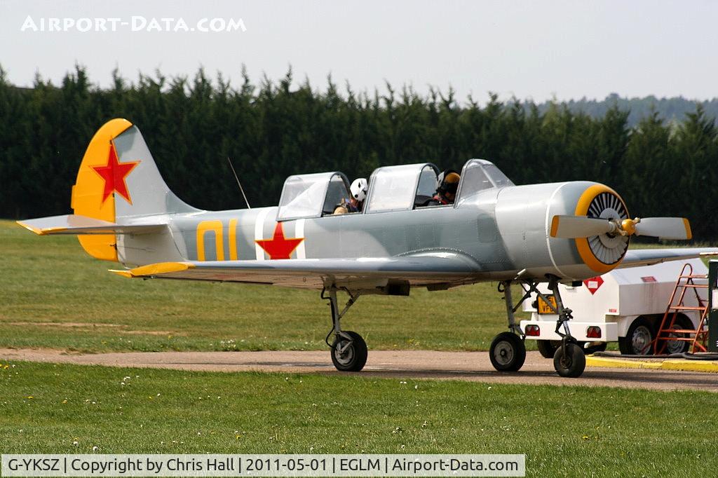 G-YKSZ, 1993 Yakovlev (Aerostar) Yak-52 C/N 9311709, White Waltham resident