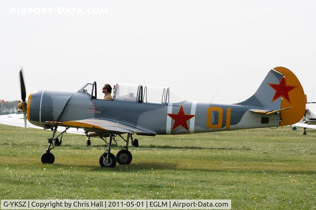 G-YKSZ, 1993 Yakovlev (Aerostar) Yak-52 C/N 9311709, White Waltham resident