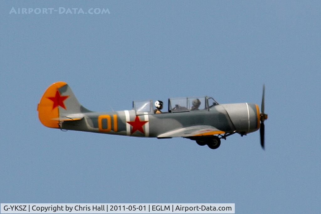 G-YKSZ, 1993 Yakovlev (Aerostar) Yak-52 C/N 9311709, White Waltham resident