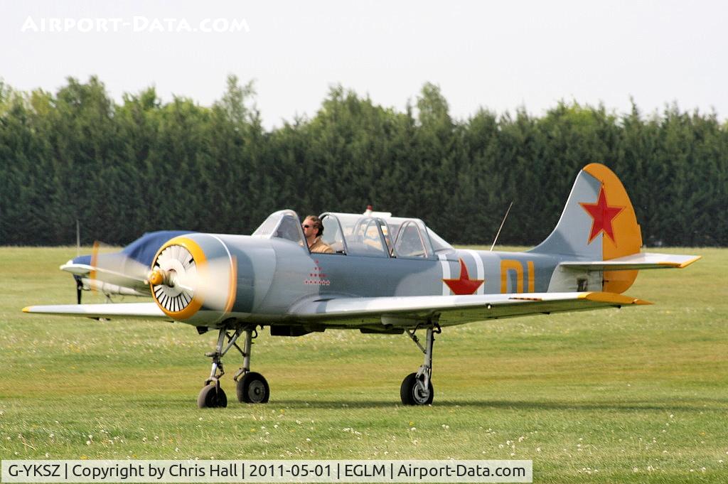 G-YKSZ, 1993 Yakovlev (Aerostar) Yak-52 C/N 9311709, White Waltham resident