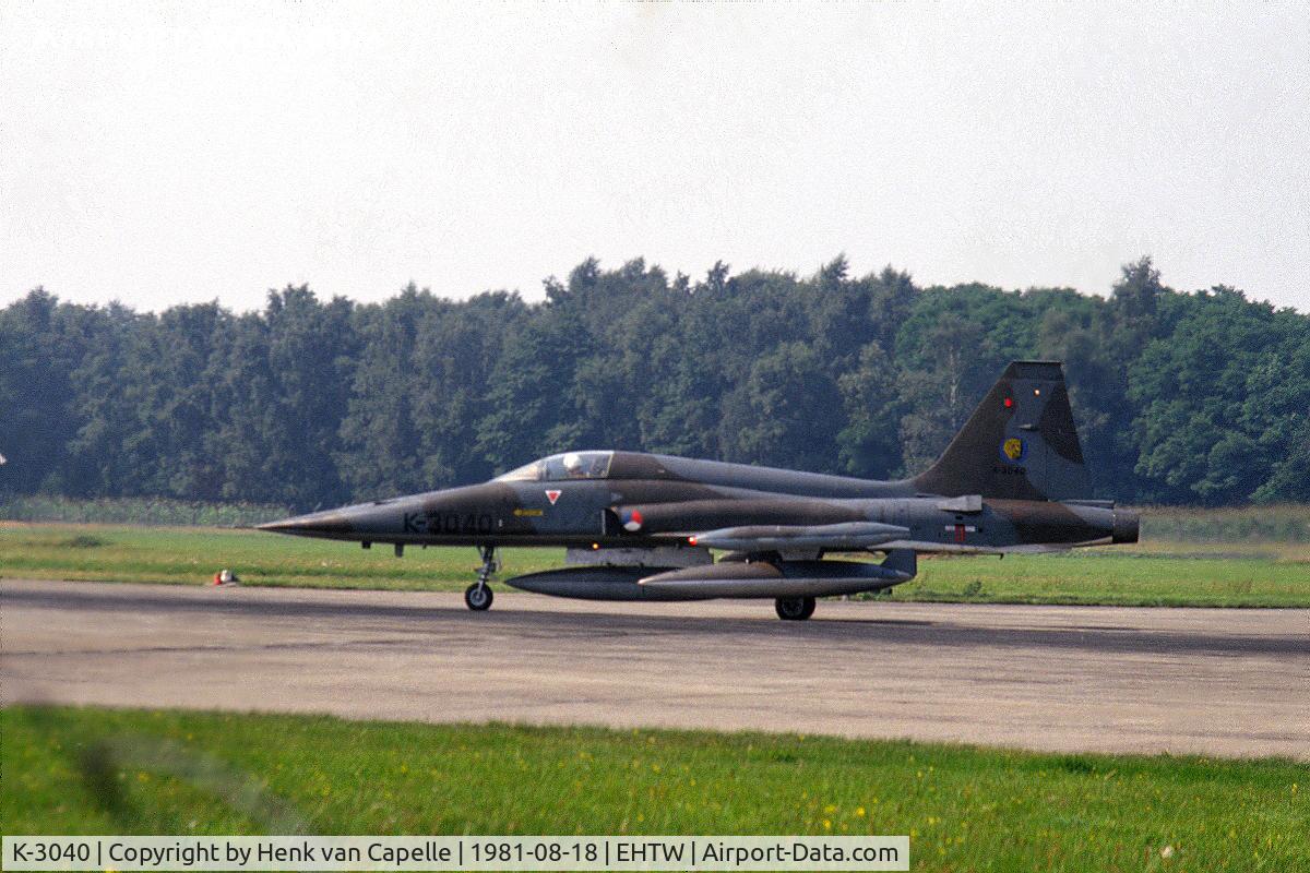 K-3040, 1970 Canadair NF-5A Freedom Fighter C/N 3040, NF-5A fighter of 315 sqn of the Royal Netherlands Air Force on the runway of Twente air base.