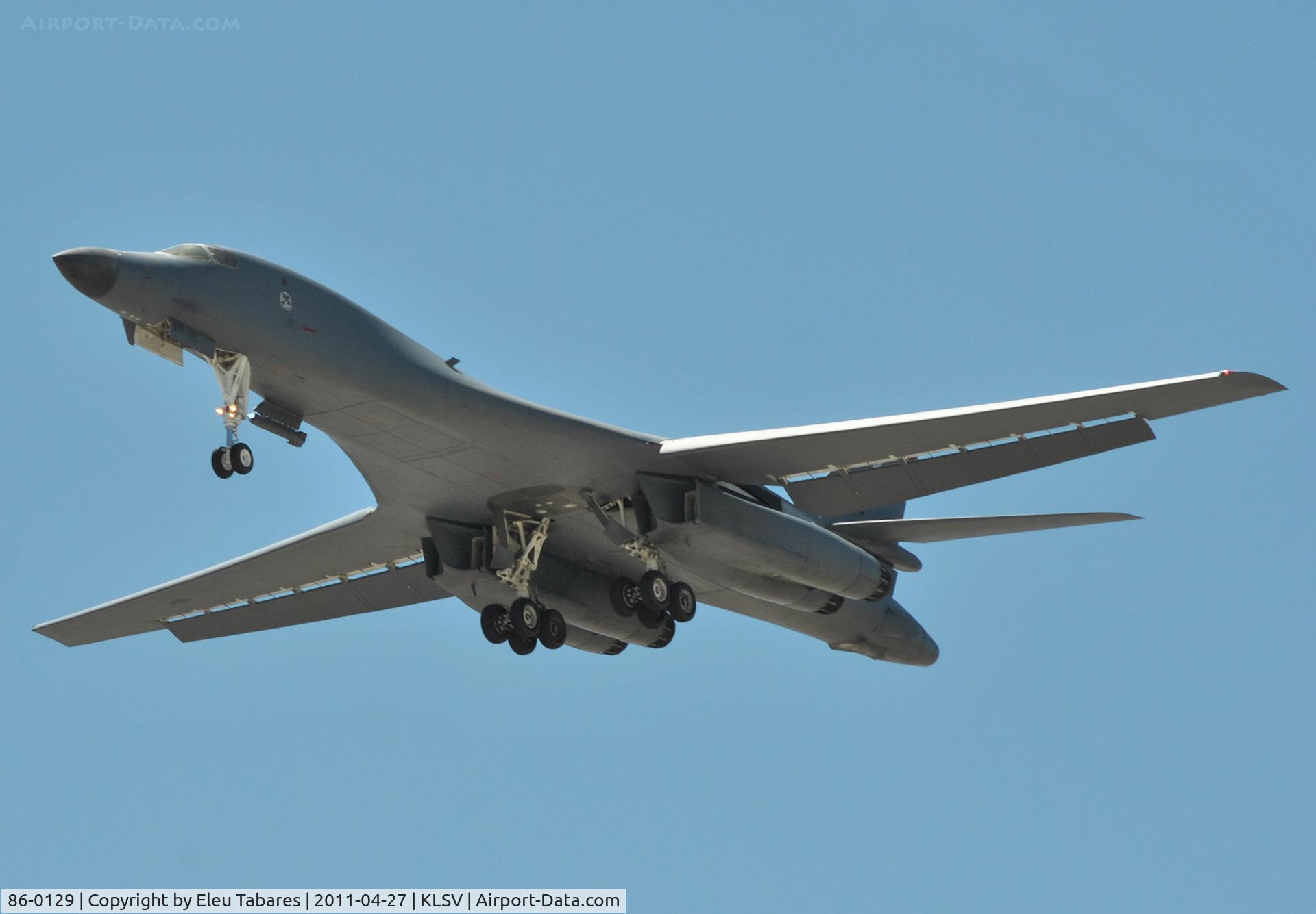 86-0129, Rockwell B-1B Lancer C/N 89, Taken during Green Flag Exercise at Nellis Air Force Base, Nevada.
