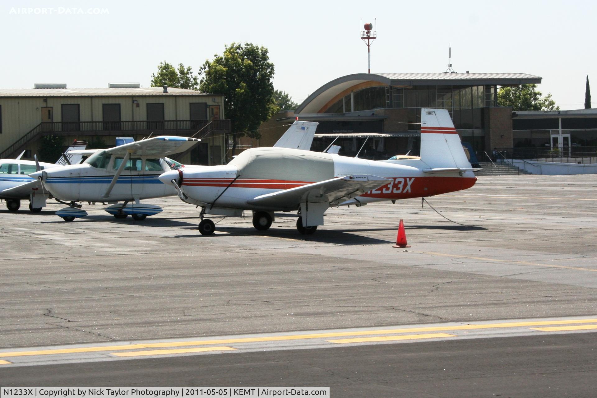 N1233X, 1963 Mooney M20E C/N 107, Parked at El Monte Airport
