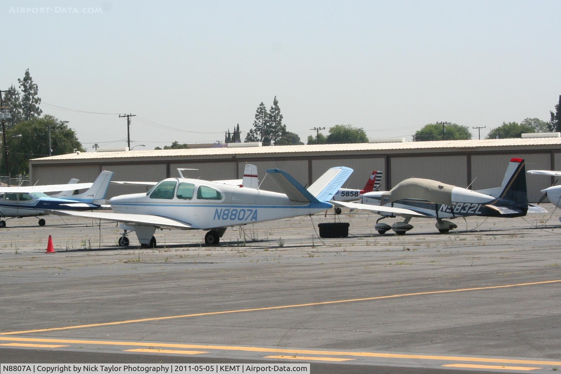N8807A, 1950 Beech B35 Bonanza C/N D-2229, Parked at El Monte Airport