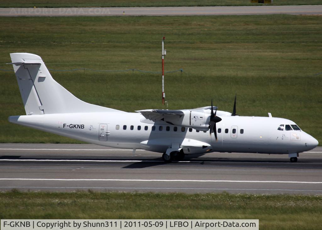 F-GKNB, 1990 ATR 42-300 C/N 226, Taking off rwy 14R after major overhaul and tail changed...