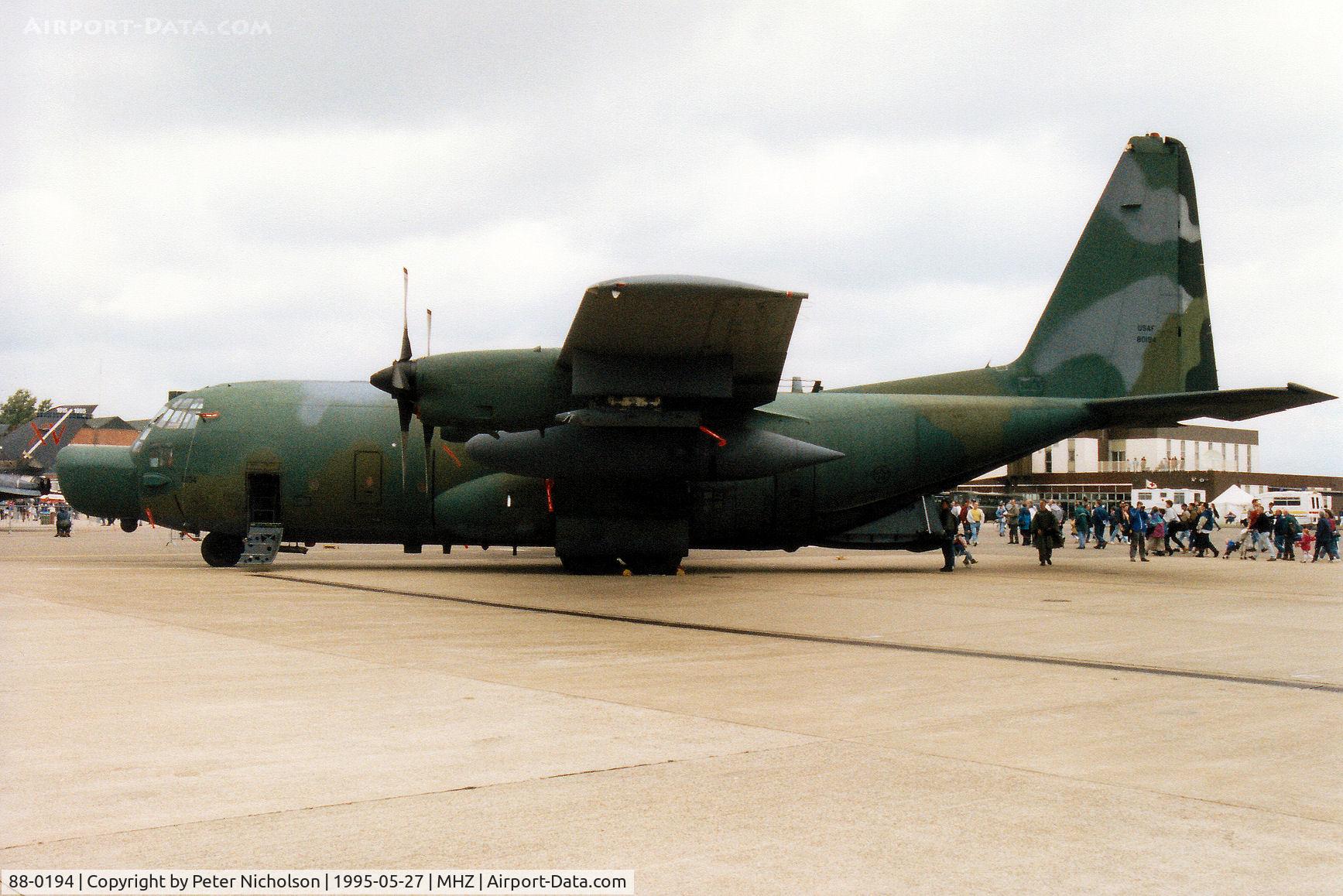 88-0194, 1988 Lockheed MC-130H Combat Talon II C/N 382-5133, Combat Talon II of the 7th Special Operations Squadron on display at the 1995 RAF Mildenhall Air Fete.