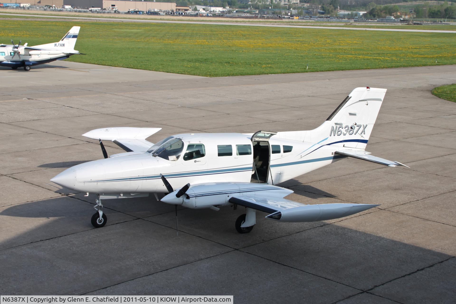 N6387X, 1978 Cessna 402B C/N 402B1350, Photographed from the observation deck.