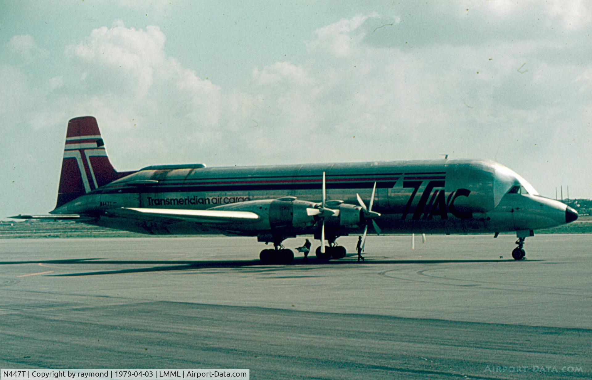 N447T, 1969 Canadair CL-44-0 Skymonster C/N 16, CL44 Skymonster N447T Transmeridian Air Cargo