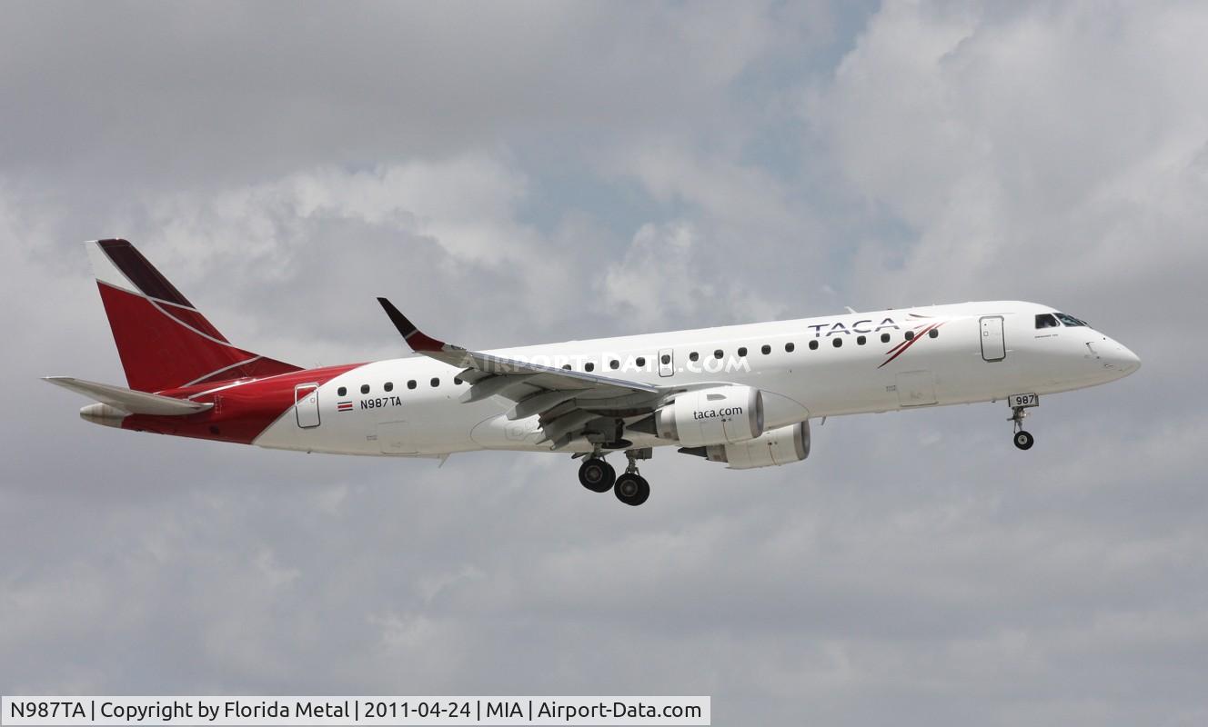 N987TA, Embraer ERJ-190-100 IGW 190AR C/N 19000393, Taca E190