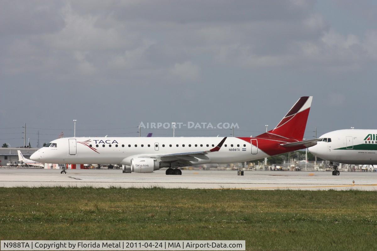N988TA, 2010 Embraer ERJ-190-100 IGW 190AR C/N 19000399, Taca E190