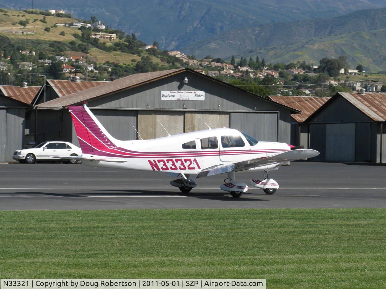 N33321, 1975 Piper PA-28-180 Cherokee C/N 28-7505133, 1975 Piper PA-28-180 ARCHER, Lycoming O&VO-360 180 Hp, landing roll Rwy 04