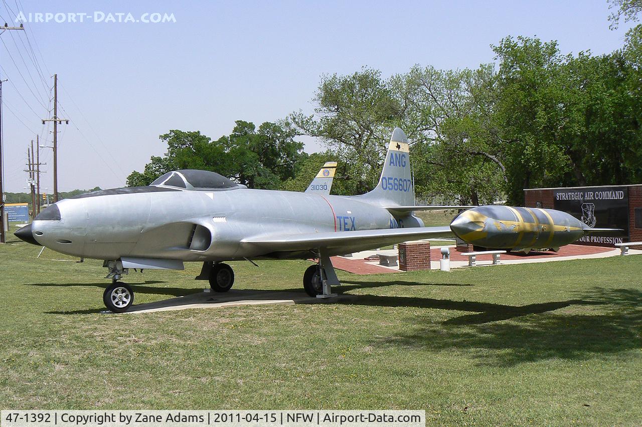 47-1392, Lockheed P-80C Shooting Star C/N 080-2078, On static display at NAS Ft Worth