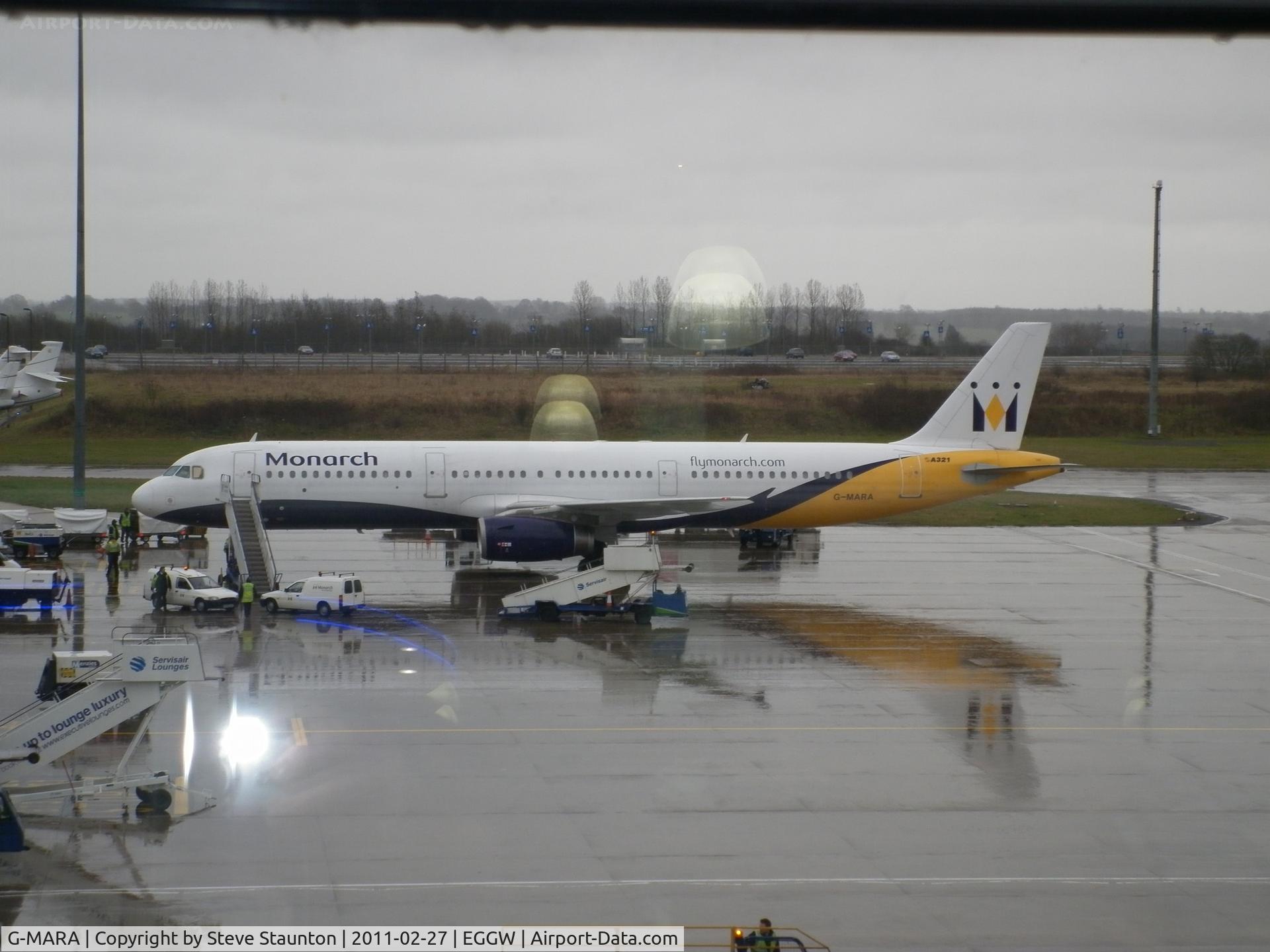 G-MARA, 1999 Airbus A321-231 C/N 983, Taken on a wet February morning at Luton whilst waiting to fly to Cyprus