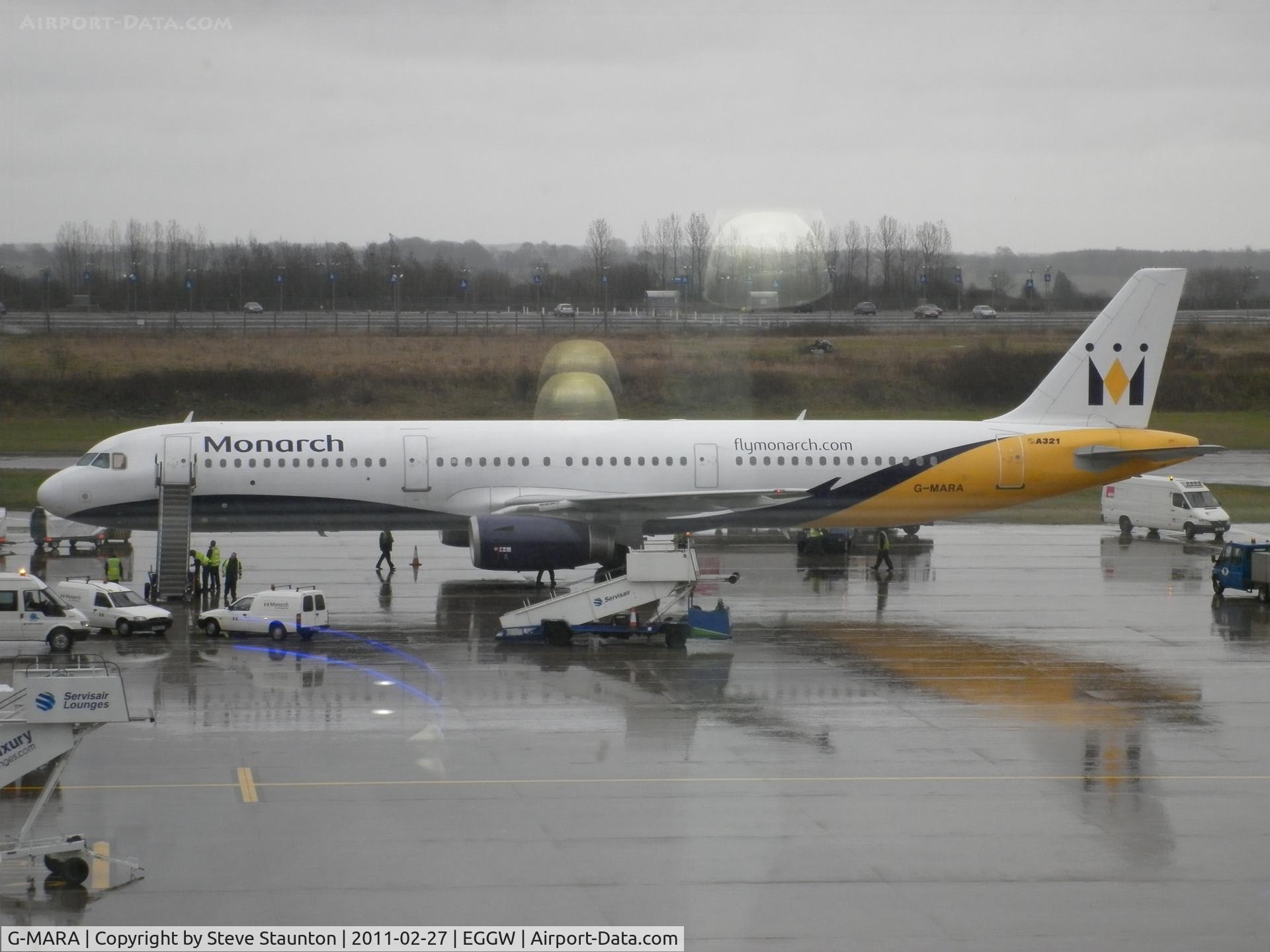 G-MARA, 1999 Airbus A321-231 C/N 983, Taken on a wet February morning at Luton whilst waiting to fly to Cyprus