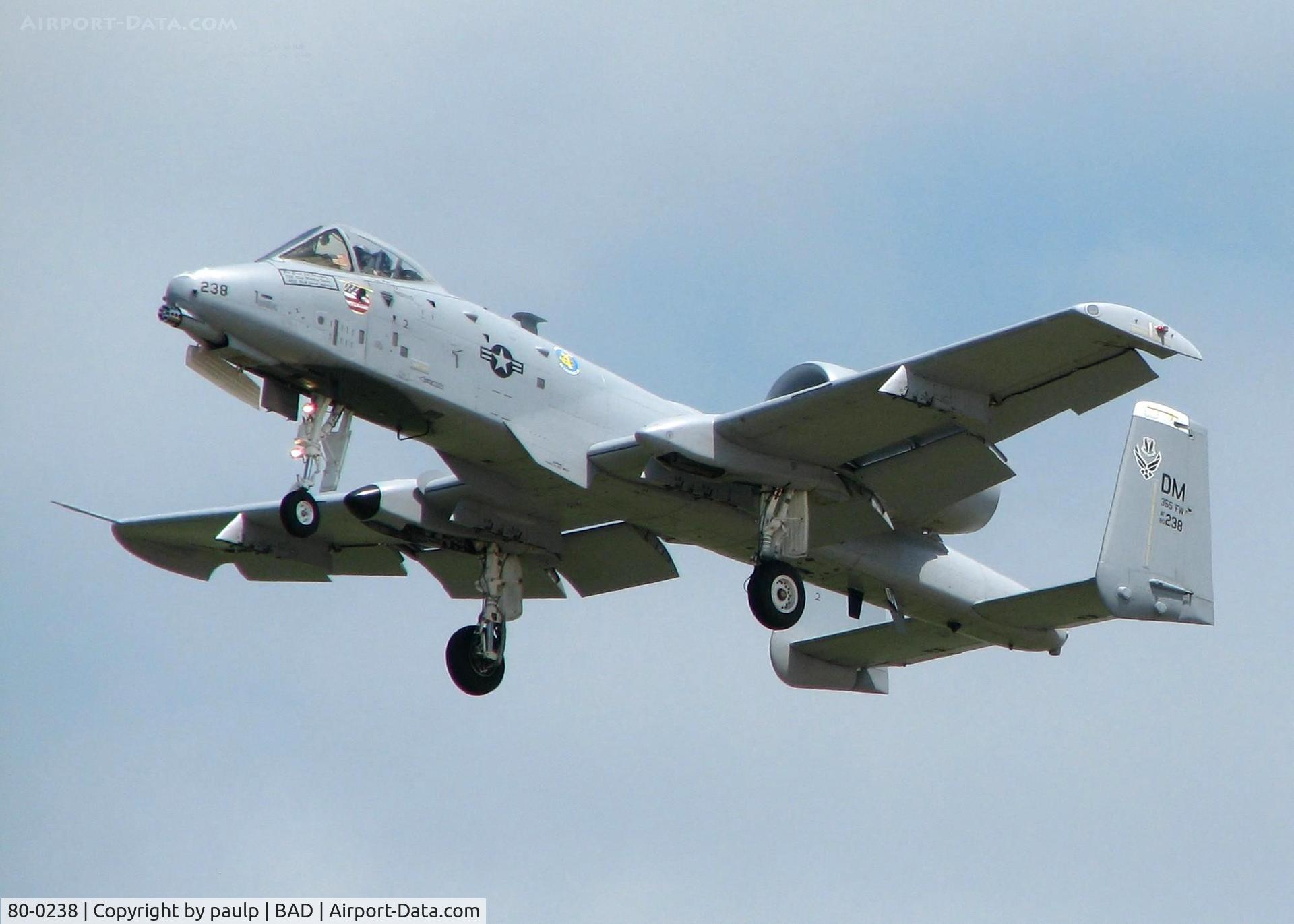 80-0238, 1980 Fairchild Republic A-10C Thunderbolt II C/N A10-0588, A-10 West Demo Team performed even though Barksdale has the 917th and plenty of demo worthy A-10's?