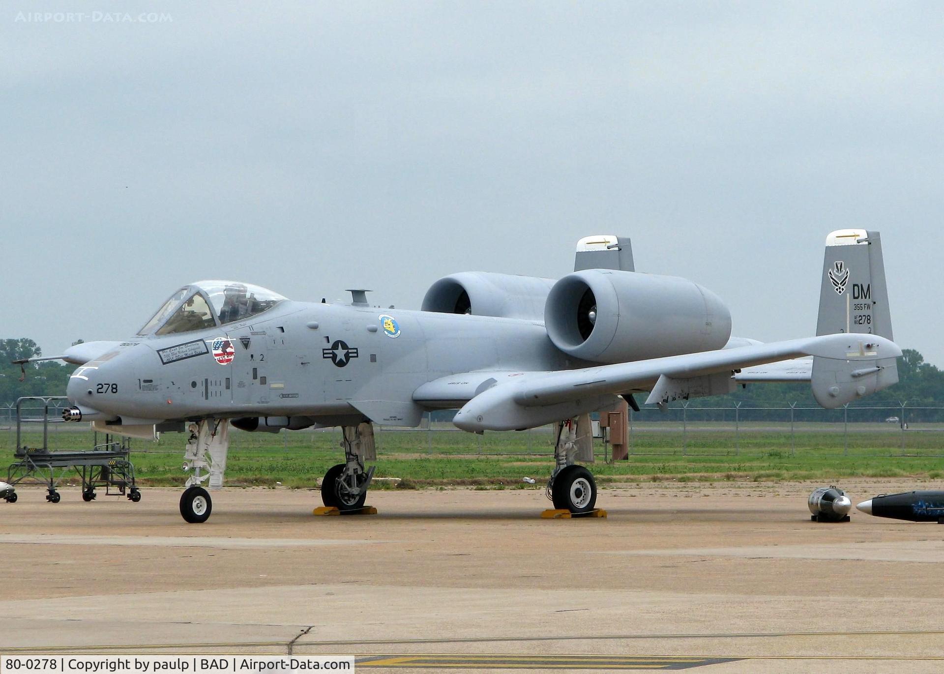 80-0278, 1980 Fairchild Republic OA-10A Thunderbolt II C/N A10-0628, A-10 West Demo Team performed even though Barksdale has the 917th and plenty of demo worthy A-10's?
