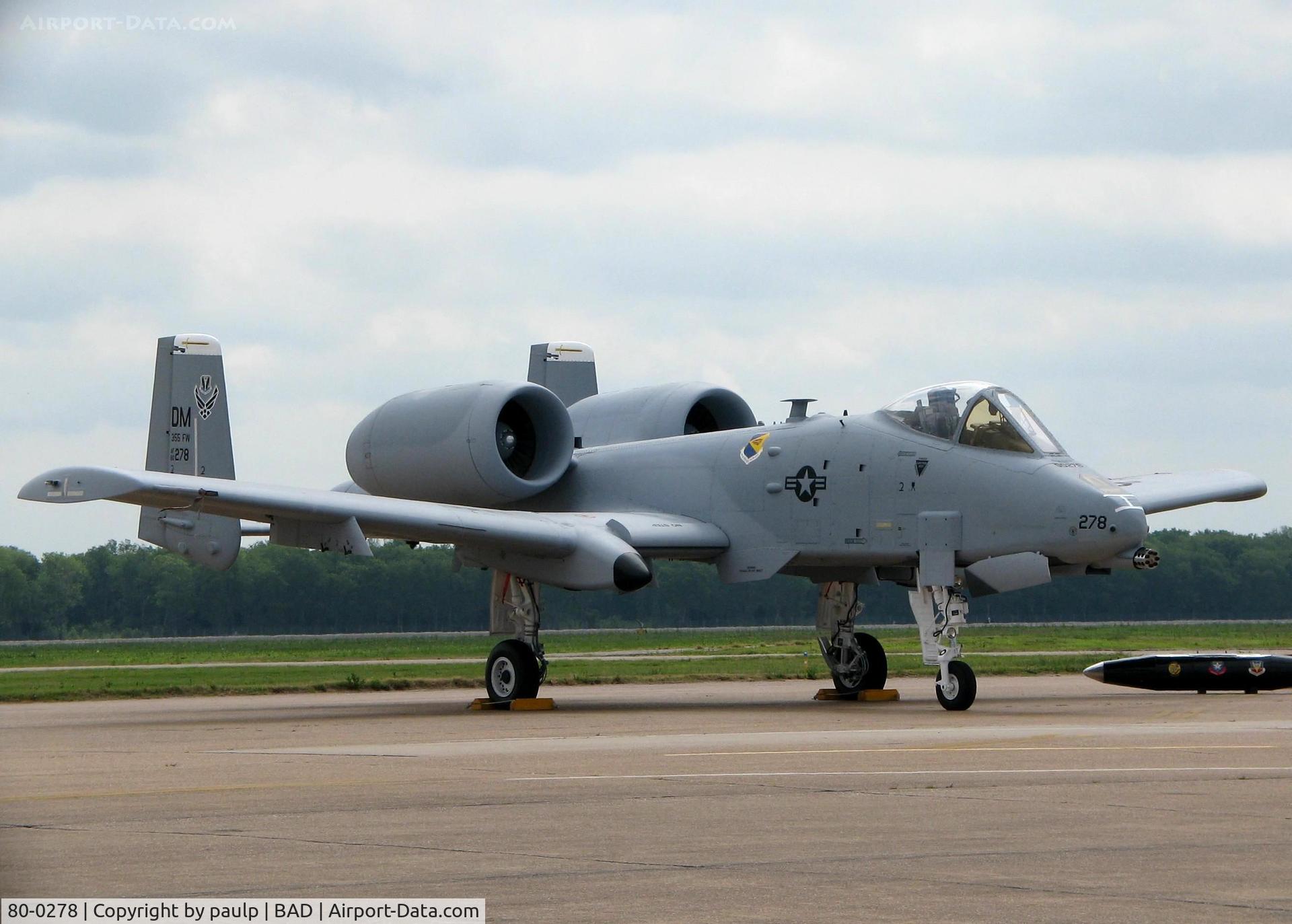 80-0278, 1980 Fairchild Republic OA-10A Thunderbolt II C/N A10-0628, A-10 West Demo Team performed even though Barksdale has the 917th and plenty of demo worthy A-10's?