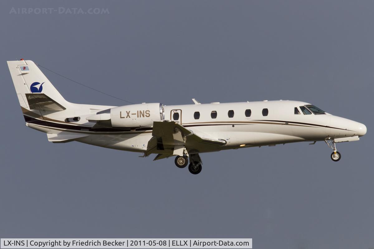 LX-INS, 2007 Cessna 560 Citation Excel C/N 560-5727, on final RW24