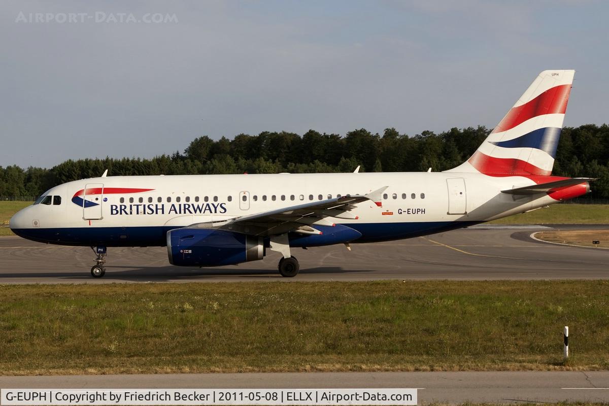 G-EUPH, 2000 Airbus A319-131 C/N 1225, taxying to the active