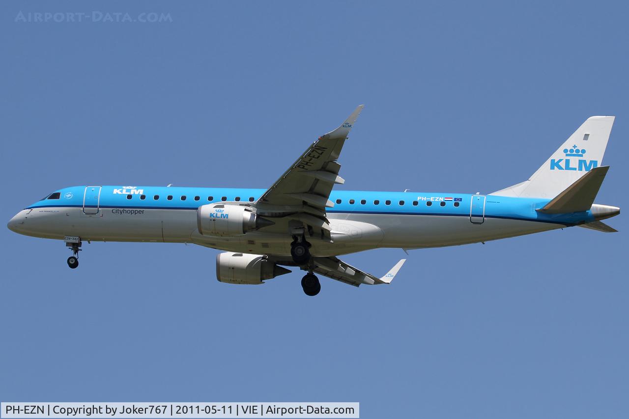 PH-EZN, 2010 Embraer 190LR (ERJ-190-100LR) C/N 19000342, KLM Royal Dutch Airlines