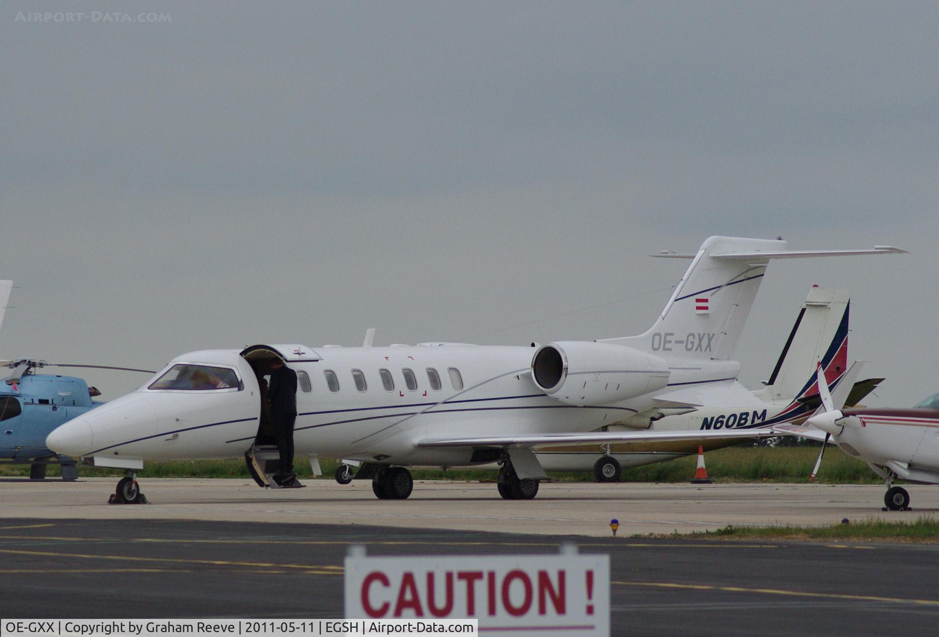 OE-GXX, Learjet 40 C/N 45-2112, Parked at Norwich.