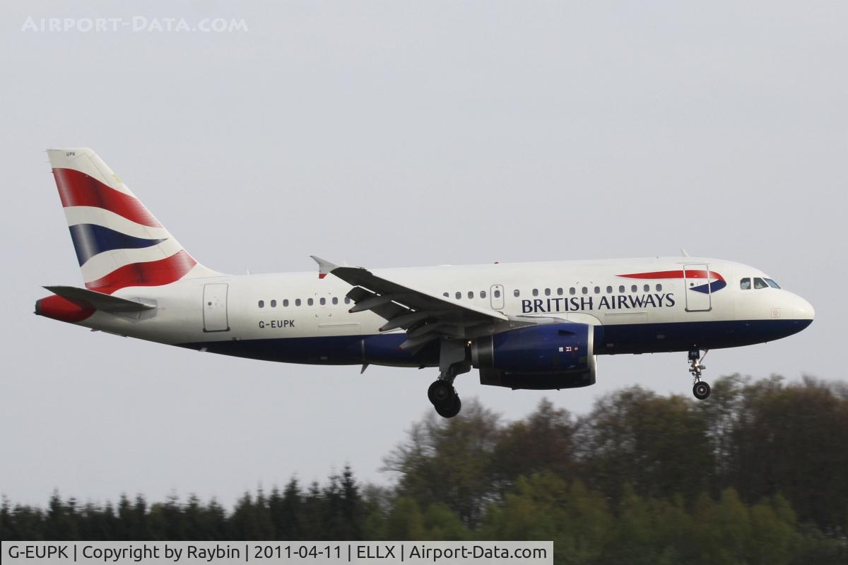 G-EUPK, 2000 Airbus A319-131 C/N 1236, Evening flight from London-City