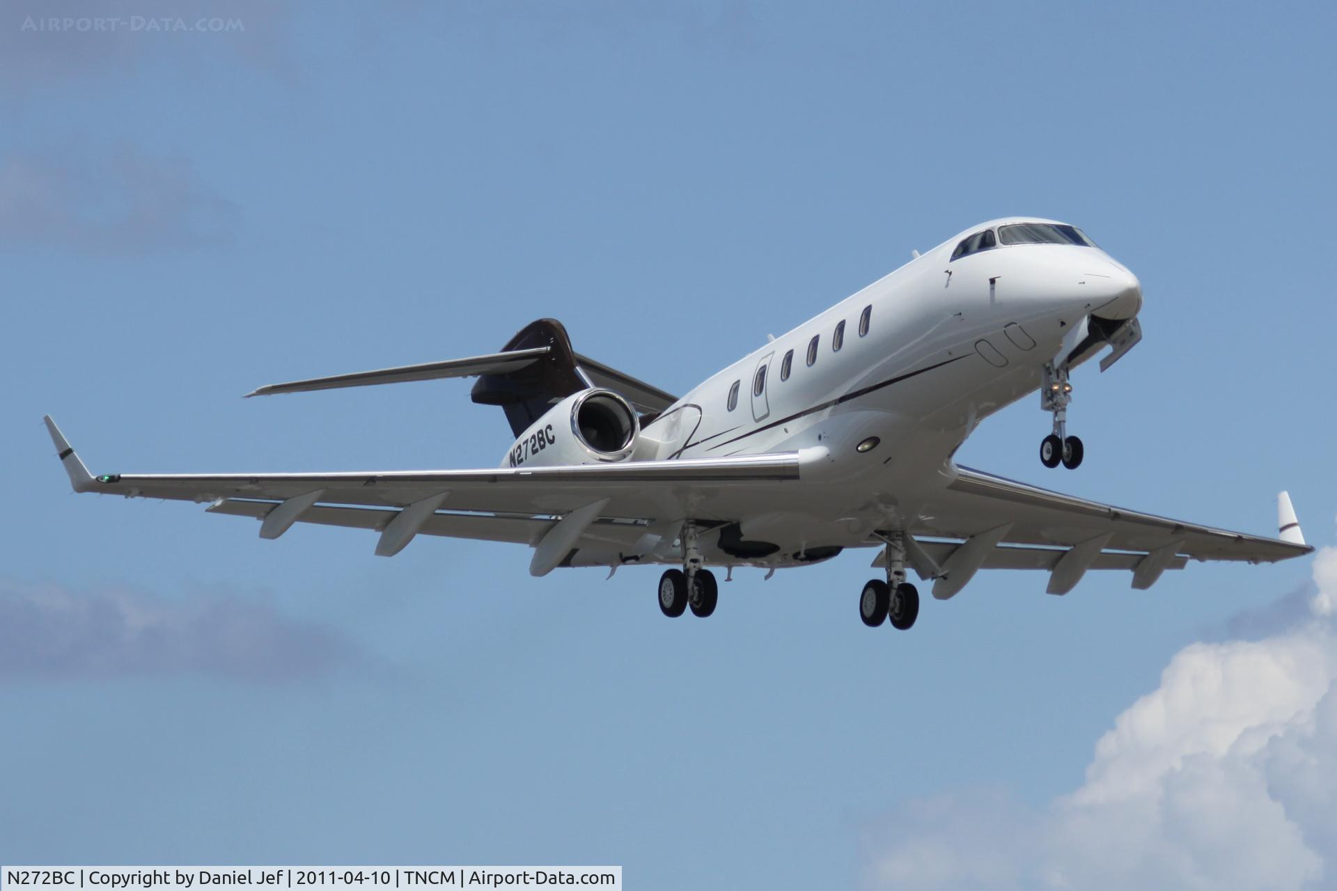N272BC, 2010 Bombardier Challenger 300 (BD-100-1A10) C/N 20286, N272BC departing TNCM
