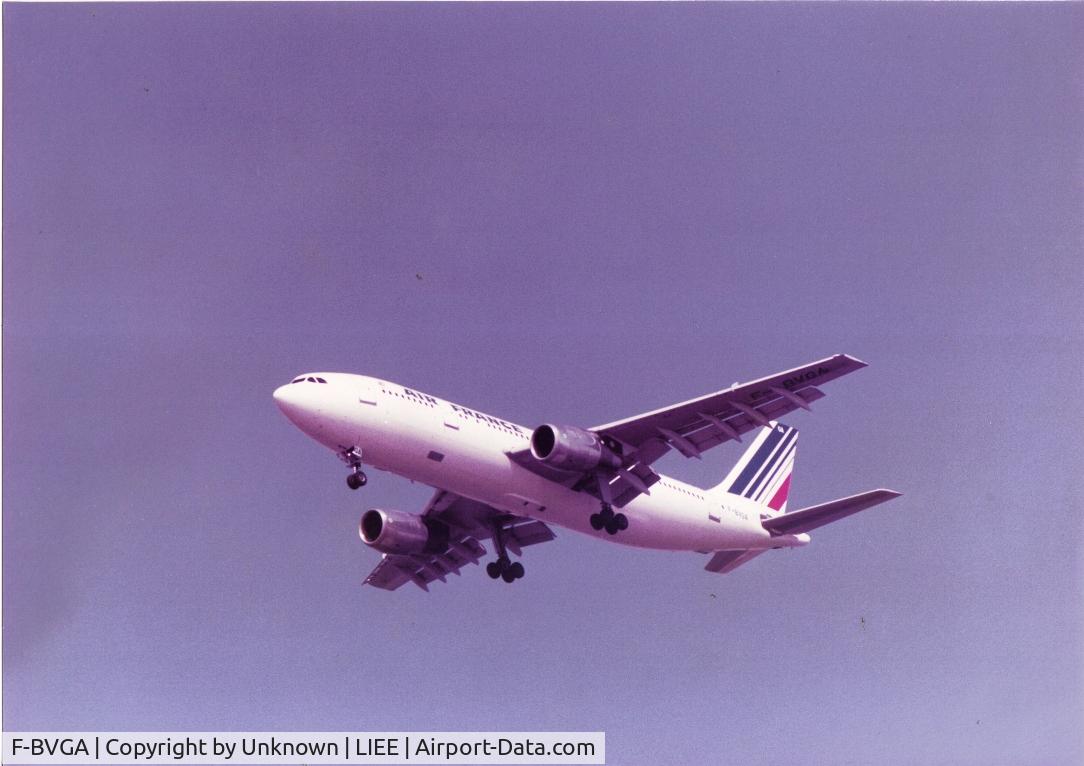 F-BVGA, Airbus A300B2-1C C/N 5, Landing at Cagliari for a special occasion flight. Taken not after 1990