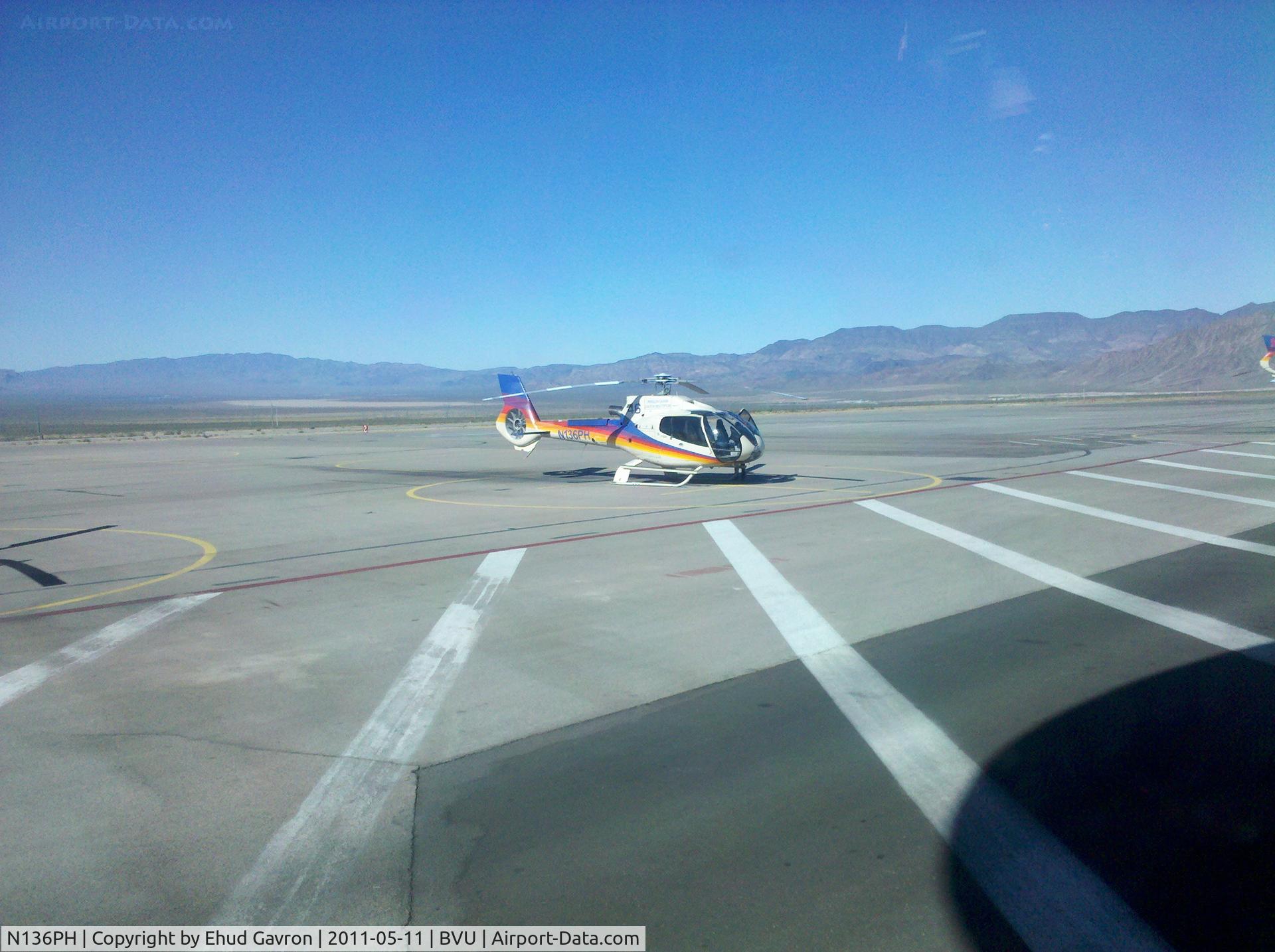 N136PH, 2004 Eurocopter EC-130B-4 (AS-350B-4) C/N 3896, Papillon Helicopter parked awaiting tourists going to view the Las Vegas area.