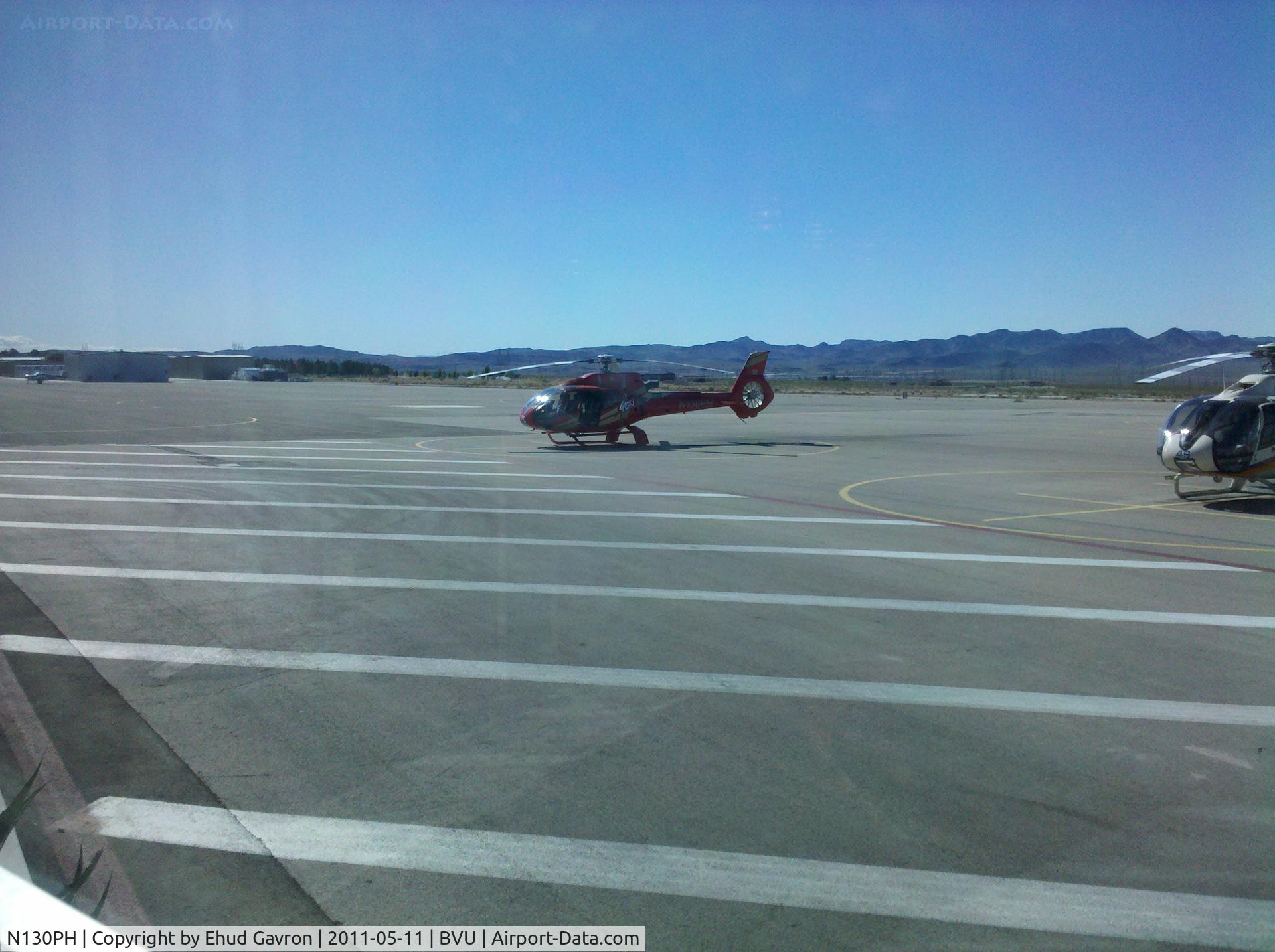 N130PH, 2003 Eurocopter EC-130B-4 (AS-350B-4) C/N 3670, Papillon Helicopter parked awaiting tourists going to view the Las Vegas area.