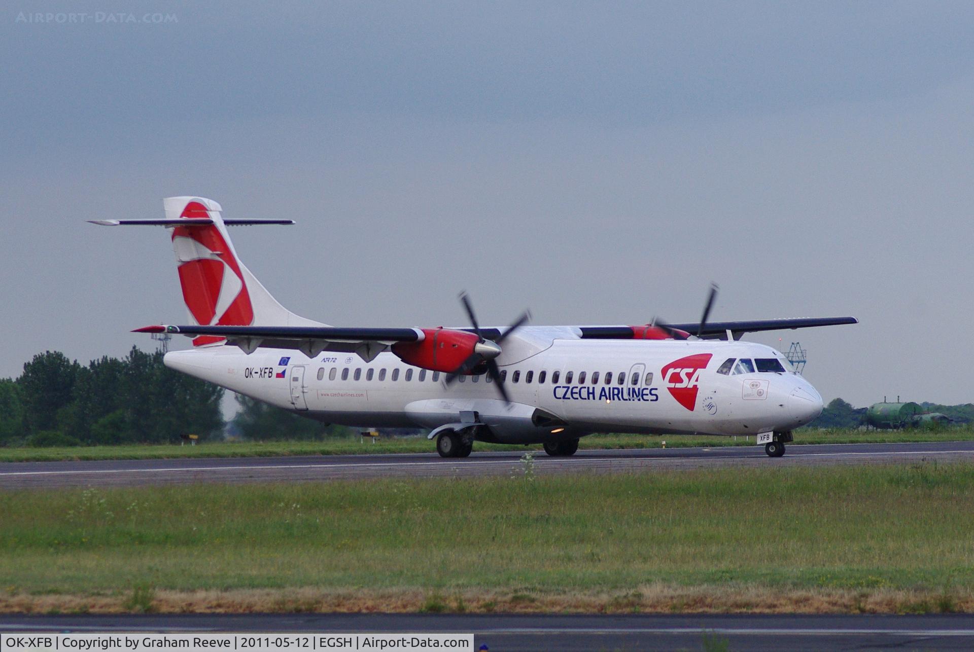 OK-XFB, 1992 ATR 72-202 C/N 297, An unusual visitor to Norwich.