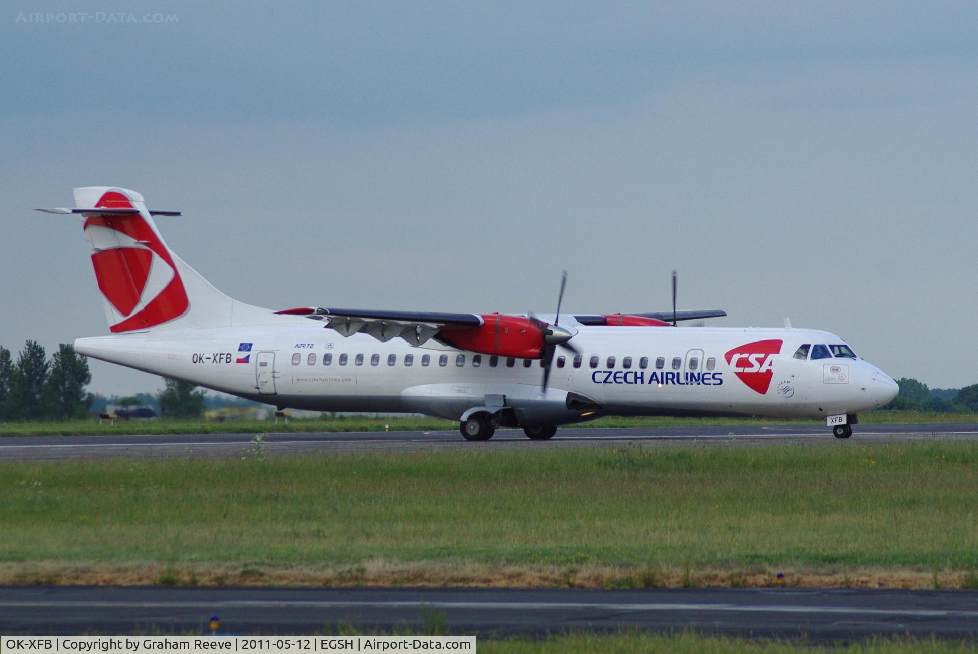 OK-XFB, 1992 ATR 72-202 C/N 297, Just landed.
