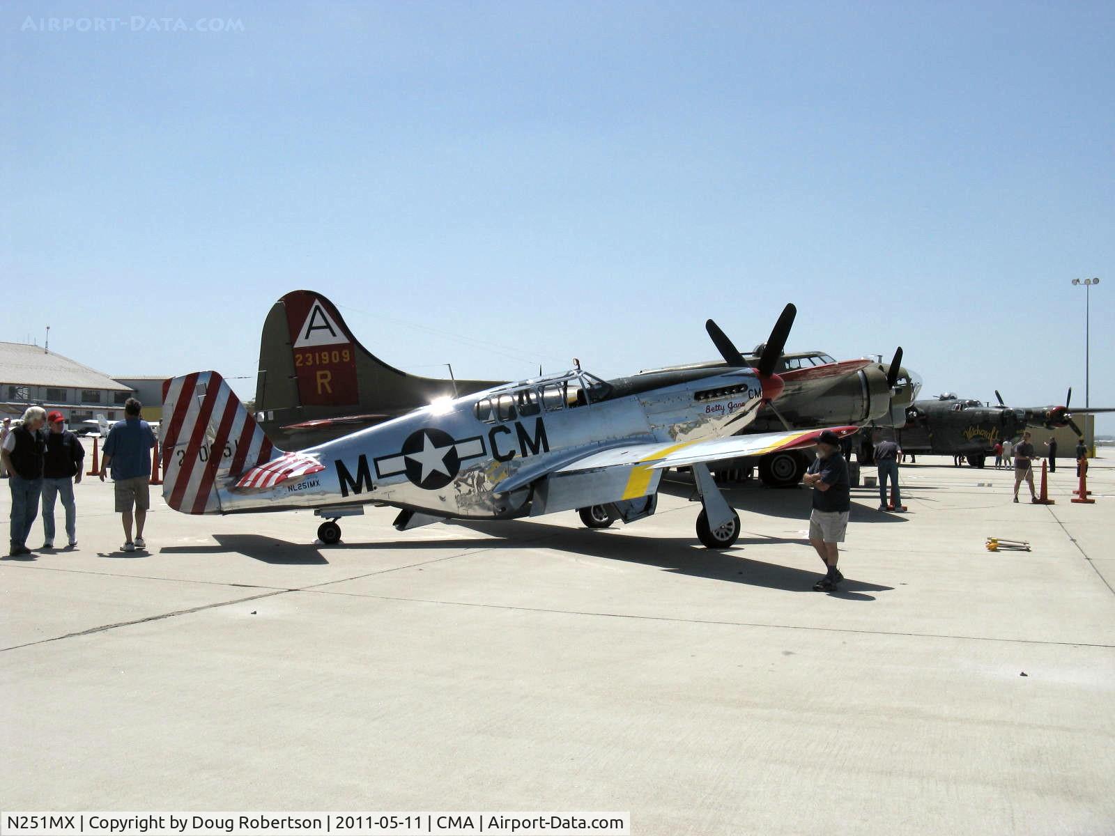N251MX, 1943 North American P-51C-10 Mustang C/N 103-22730, 1943 North American TP-51C-10 MUSTANG as NL251MX 'Betty Jane', Packard Liberty/RR V-1650-3 1,380 Hp, modified for tandem dual control. Limited class.