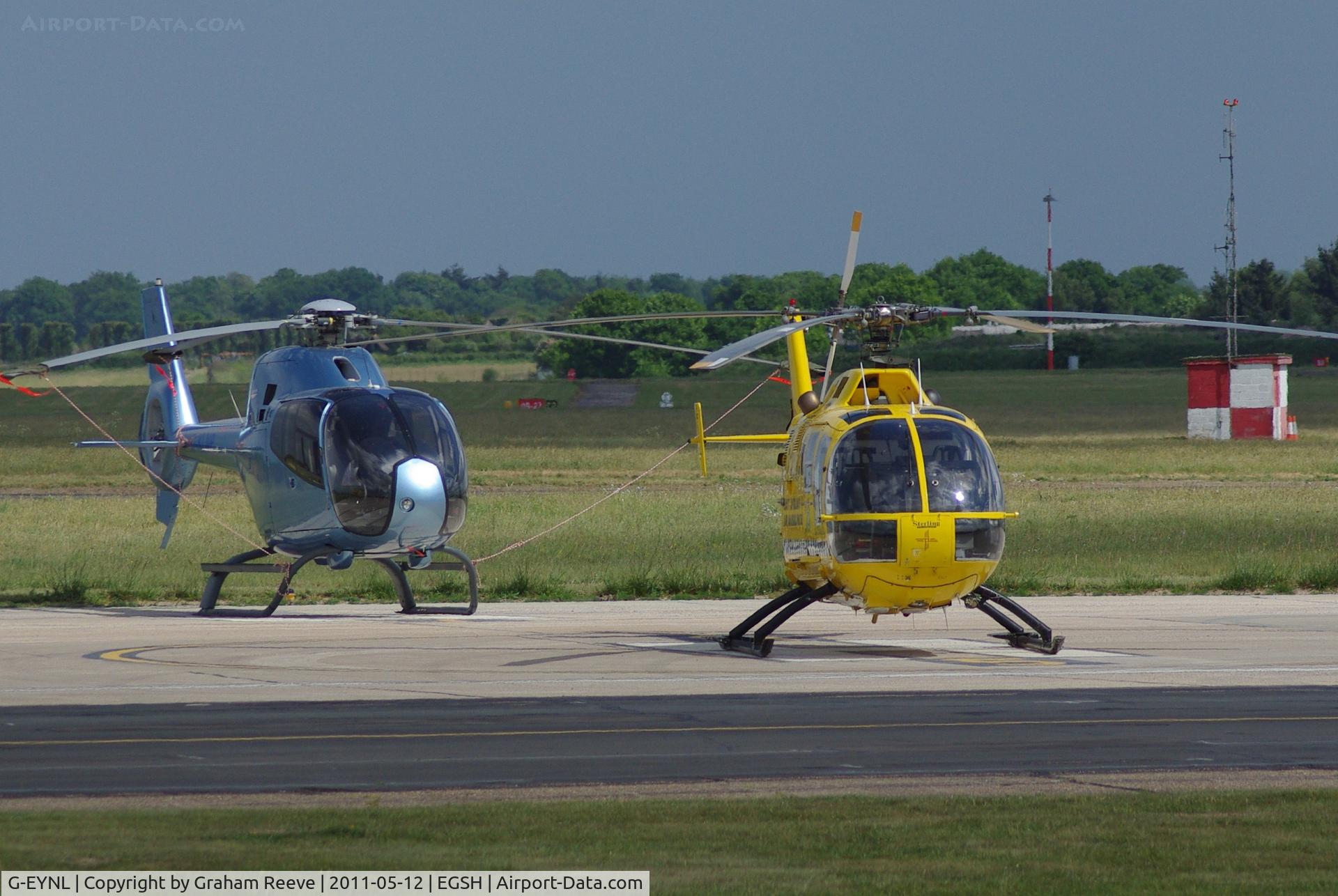 G-EYNL, 1979 MBB Bo-105DBS-5 C/N S.382, With G-KLNP in the back ground.
