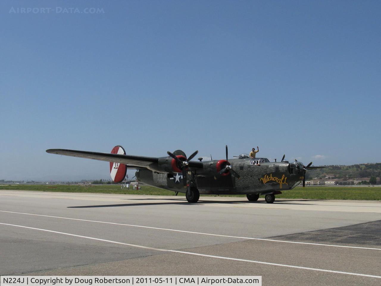 N224J, 1944 Consolidated B-24J-85-CF Liberator C/N 1347 (44-44052), 1944 Consolidated B-24J LIBERATOR 'Witchcraft', four P&W R-1830-65 Twin Wasp 1,200 Hp each, taxi after landing Rwy 26