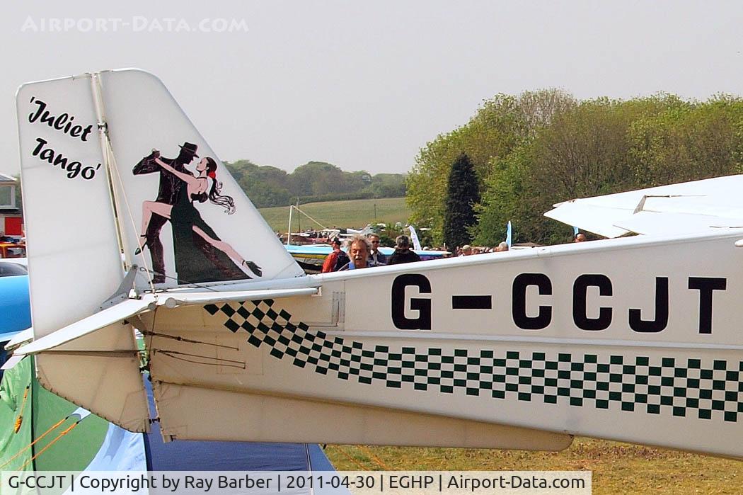 G-CCJT, 2004 Best Off Skyranger 912(2) C/N BMAA/HB/300, Best Off Skyranger 912-2 [BMAA/HB/300] Popham~G 30/04/2011.Showing close up of art work on the tail.