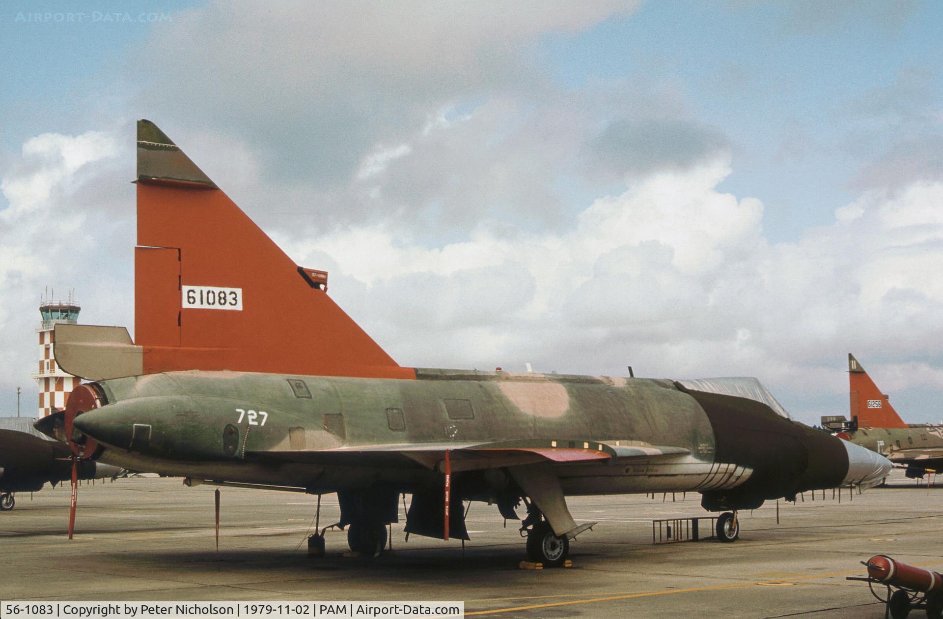 56-1083, 1956 Convair PQM-102B Delta Dagger C/N Not found 56-1083, PQM-102B Delta Dagger of the Air Defence Weapons Centre at Tyndall AFB in Novembr 1979.