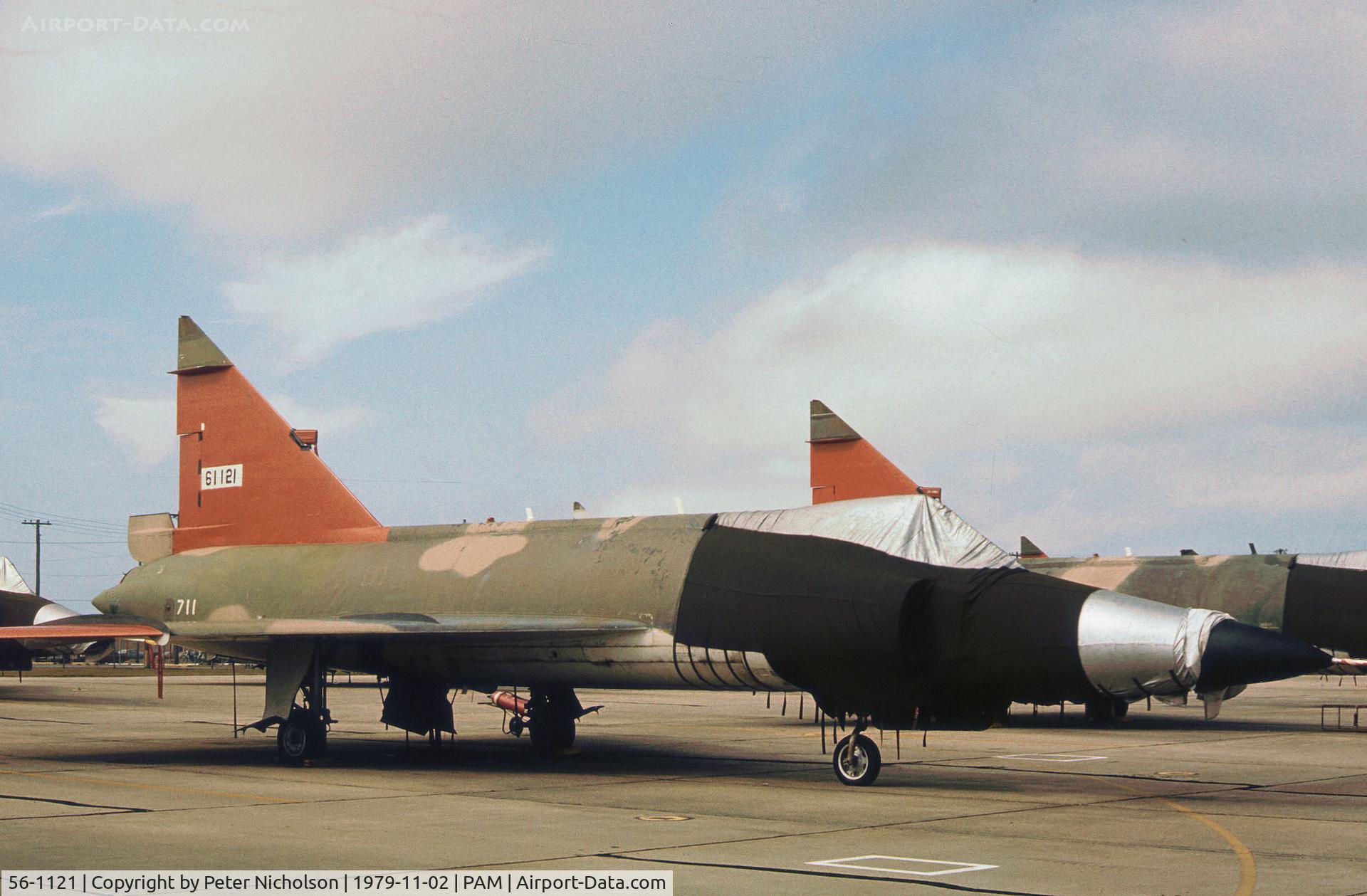 56-1121, 1956 Convair PQM-102B Delta Dagger C/N Not found 56-1121, PQM-102B Delta Dagger of the Air Defence Weapons Centre at Tyndall AFB in November 1979.