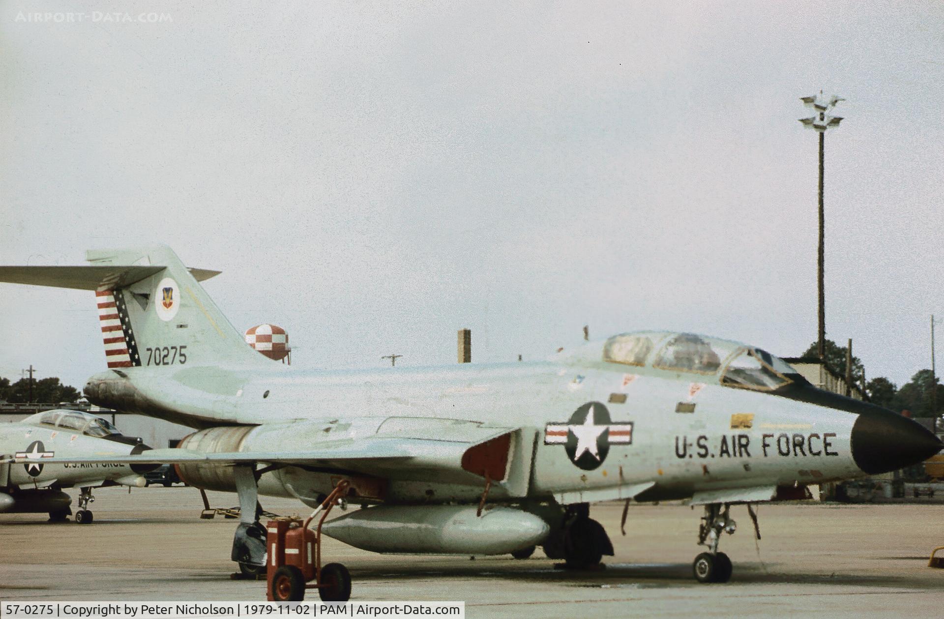 57-0275, 1957 McDonnell F-101F Voodoo C/N 453, F-101F Voodoo at Tyndall AFB in November 1979.