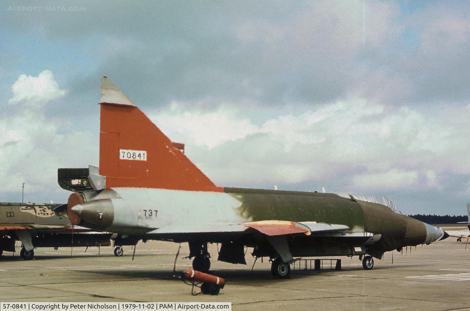 57-0841, 1957 Convair PQM-102B Delta Dagger C/N Not found 57-0841, PQM-102B Delta Dagger of the Air Defence Weapons Centre at Tyndall AFB in November 1979.