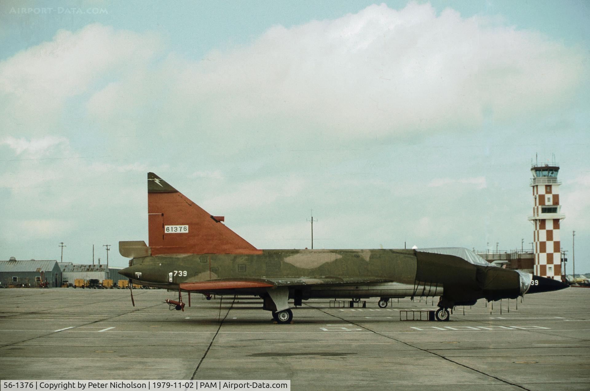 56-1376, 1956 Convair PQM-102B Delta Dagger C/N 56-1376, PQM-102B Delta Dagger of the 95th Fighter Interceptor Training Squadron at Tyndall AFB in November 1979.